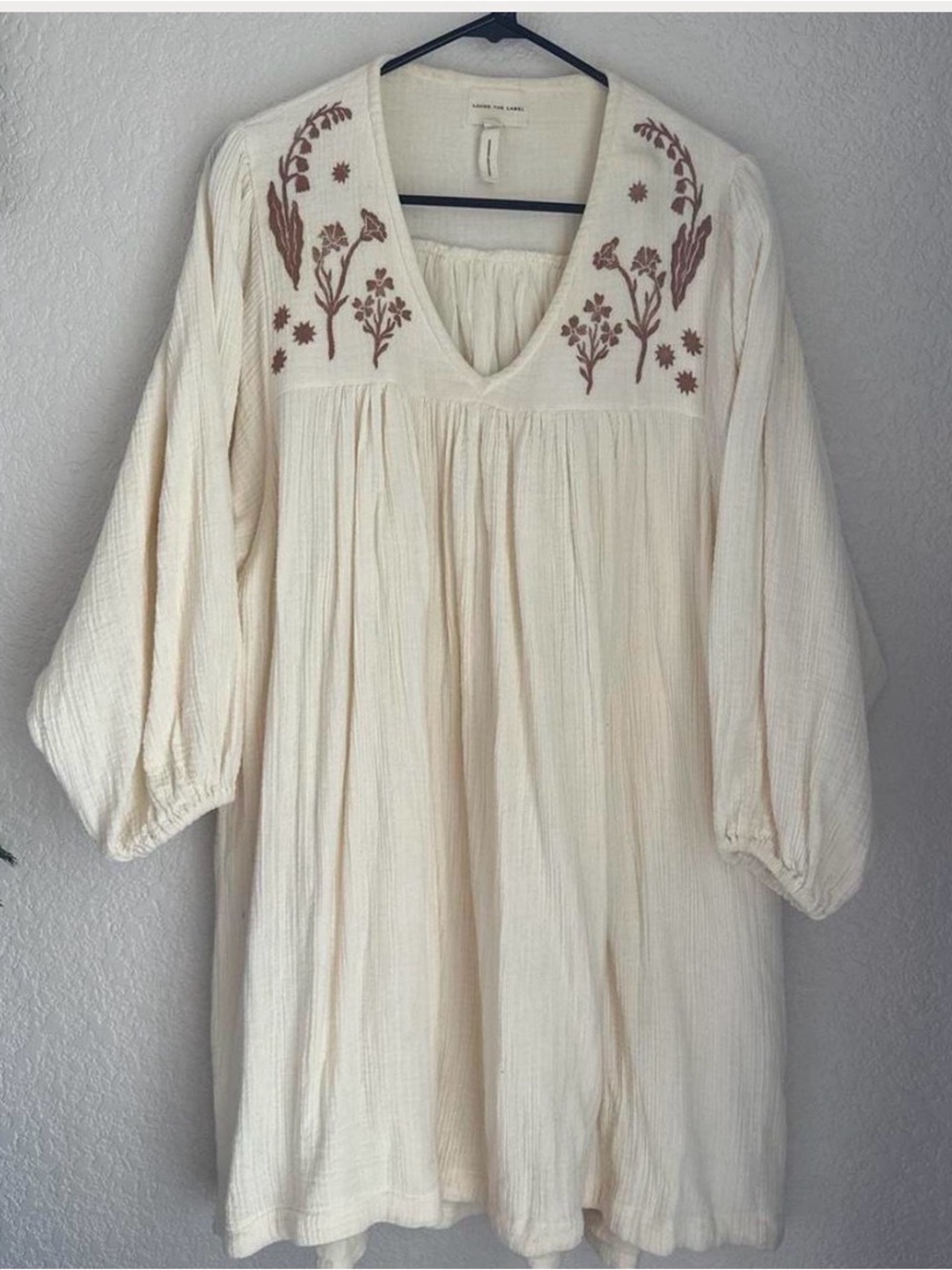 Sister Nettle Laude the Label Ivory Brown dress tunic S Small